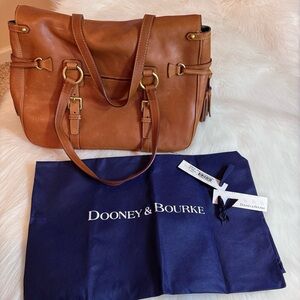 Dooney & Bourke Handbag Double Strap Tassel Satchel NEW Chestnut